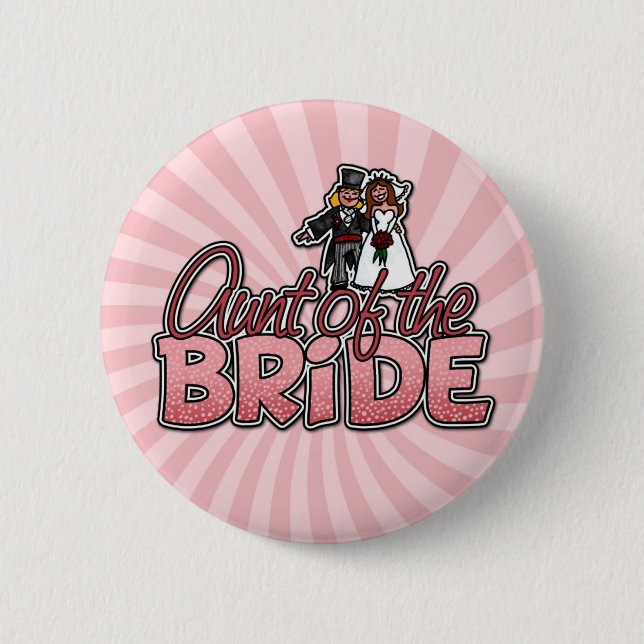 Badge Rond 5 Cm tante du bouton de jeune mariée (Devant)
