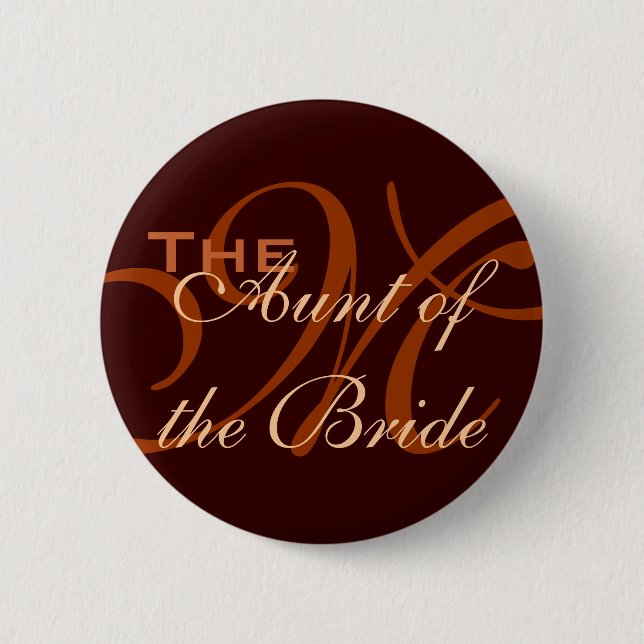 Badge Rond 5 Cm Tante du bouton de jeune mariée (Devant)