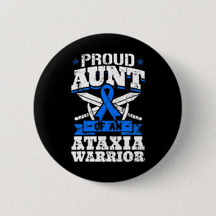 Badge Rond 5 Cm Tante D'Une Ataxie Guerrier Sensibilisation Ruban 