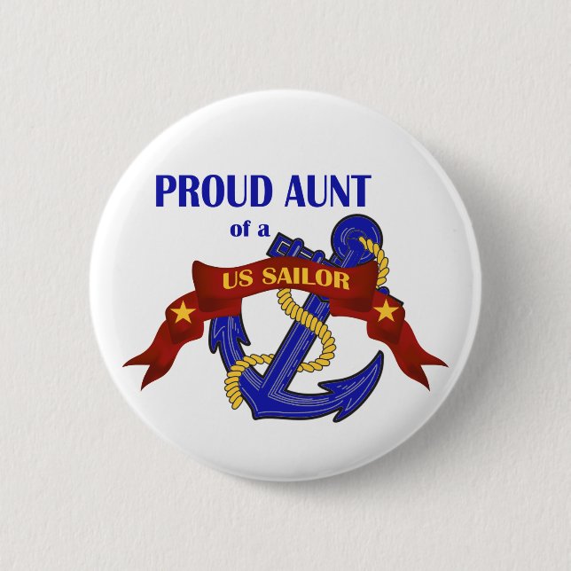 Badge Rond 5 Cm Tante fière d'un marin des USA (Devant)