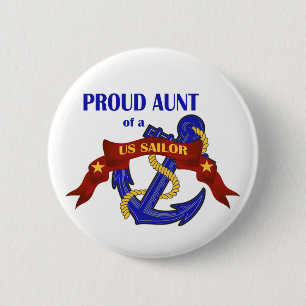 Badge Rond 5 Cm Tante fière d'un marin des USA