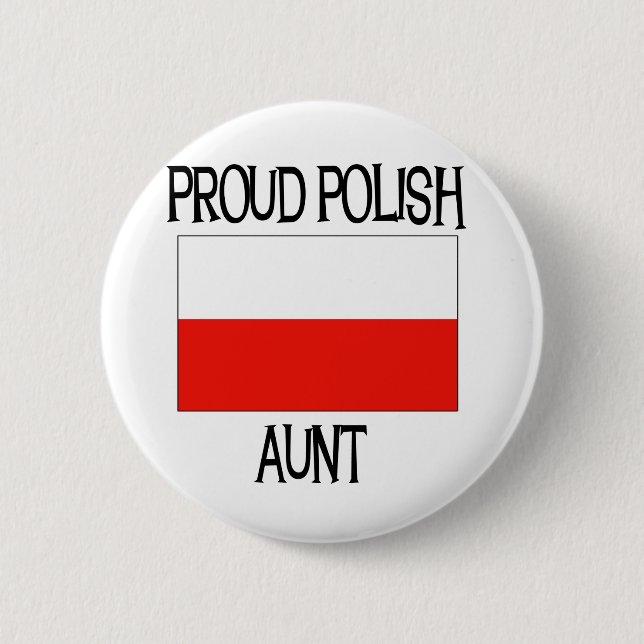 Badge Rond 5 Cm Tante polonaise fière (Devant)