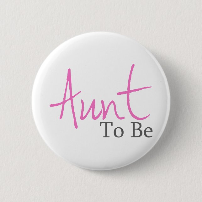 Badge Rond 5 Cm Tante To Be (manuscrit rose) (Devant)