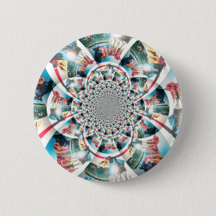 Badge Rond 5 Cm Tapisserie kényane Kaleidoscope