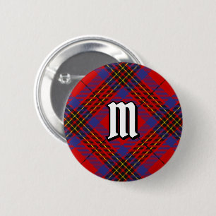 Badge Rond 5 Cm Tartan rouge Clan Leslie
