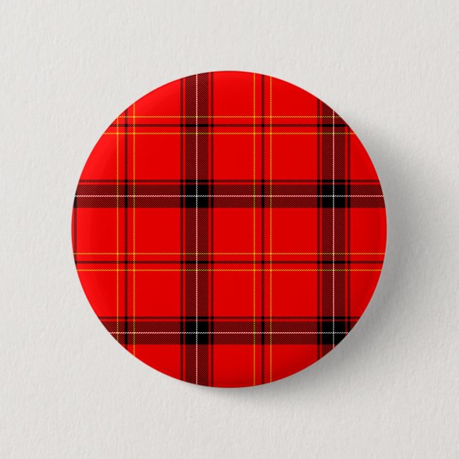 Badge Rond 5 Cm Tartan rouge écossais (Devant)