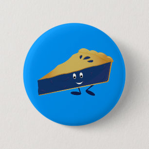Badge Rond 5 Cm Tarte aux bleuets souriants