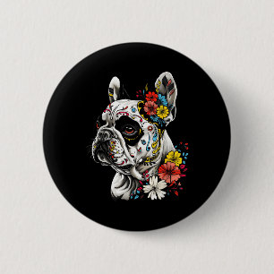 Badge Rond 5 Cm Tatouage d'art Bouledogue français Bouledogue fran
