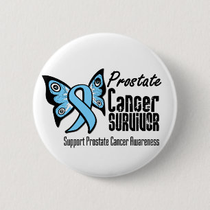 Badge Rond 5 Cm Tatouage Papillon Prostate Cancer Survivant