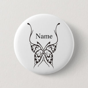 Badge Rond 5 Cm Tatouage papillon stylisé Thunder_Cove