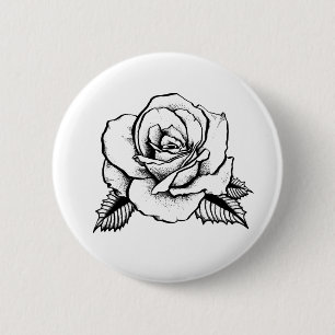 Badge Rond 5 Cm tatouage rose