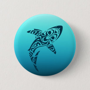 Badge Rond 5 Cm Tatouage tribal de requin