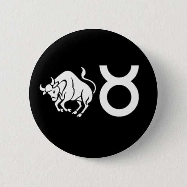 Badge Rond 5 Cm Taureau avec le symbole (Devant)