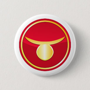 Badge Rond 5 Cm Taureau - signes de zodiaque