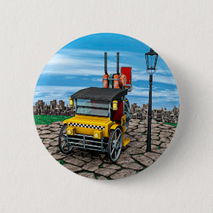 Badge Rond 5 Cm Taxi à vapeur
