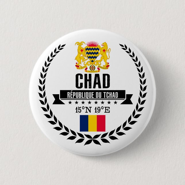 Badge Rond 5 Cm Tchad (Devant)