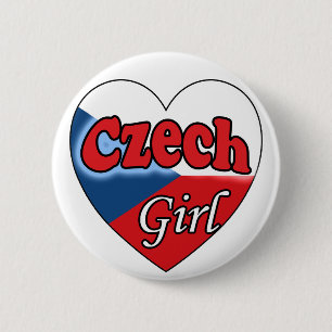 Badge Rond 5 Cm Tchèque fille