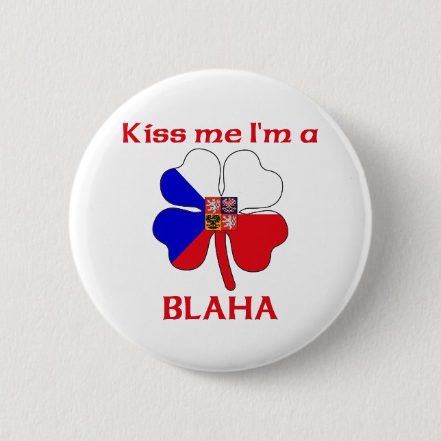 Badge Rond 5 Cm Tchèques personnalisés m'embrassent que je suis (Devant)