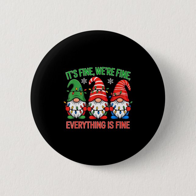 Badge Rond 5 Cm Teacher It's Fine We're Fine Everything Is Fine Gn (Devant)