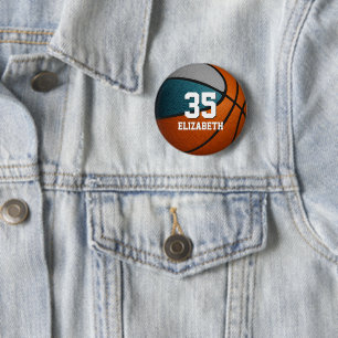 Badge Rond 5 Cm teal gray girrboys boys basket-ball