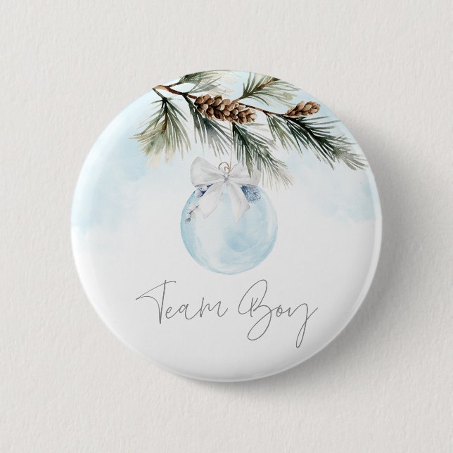 Badge Rond 5 Cm Team Boy Winter Gender Revela (Devant)