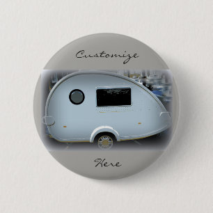 Badge Rond 5 Cm Teardrop caravane gitane heureux glambages