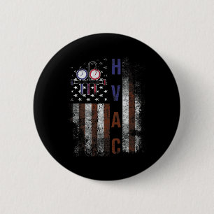 Badge Rond 5 Cm Technicien CVC Hommes Drapeau Américain Usa Vintag
