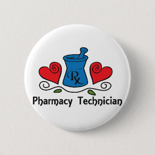 Badge Rond 5 Cm Technicien de pharmacie