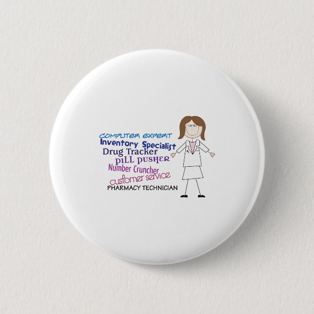 Badge Rond 5 Cm Technicien en pharmacie (Devant)