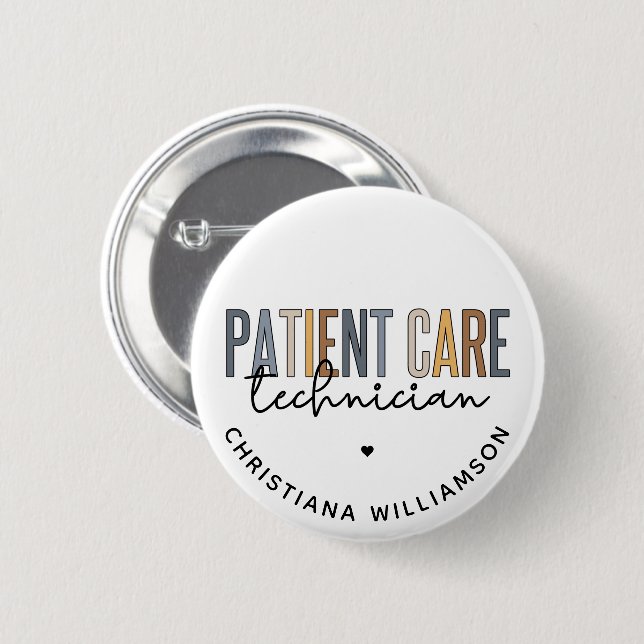 Badge Rond 5 Cm Technicien en soins aux patients sur mesure Cadeau (Devant & derrière)