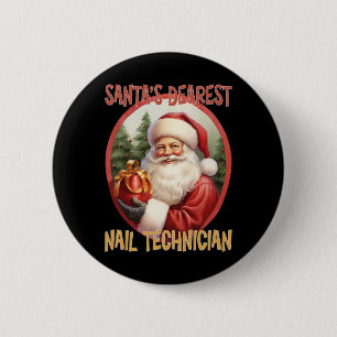 Badge Rond 5 Cm Technicien Nail Noël Fête Amour Noël