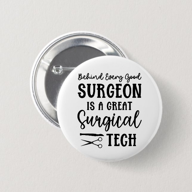 Badge Rond 5 Cm Technologie chirurgicale | Appréciation du technol (Devant & derrière)