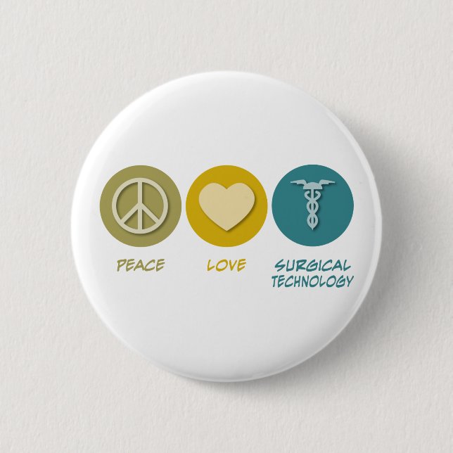 Badge Rond 5 Cm Technologie chirurgicale d'amour de paix (Devant)