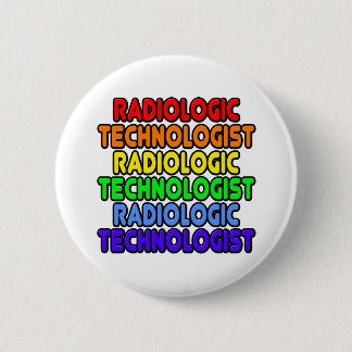 Badge Rond 5 Cm Technologue en radiologie arc-en-ciel