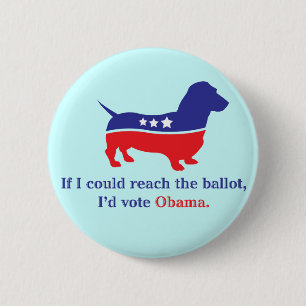 Badge Rond 5 Cm Teckel 4 Obama