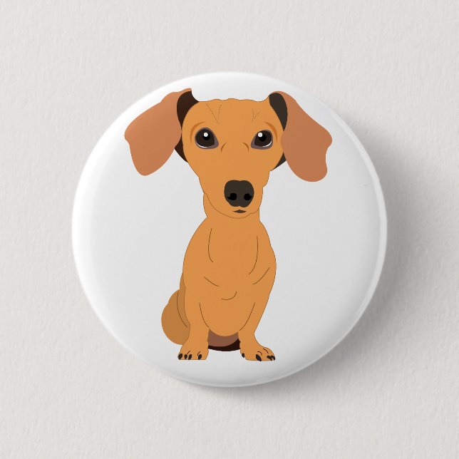 Badge Rond 5 Cm Teckel adorable (Devant)