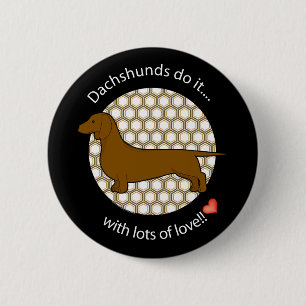 Badge Rond 5 Cm Teckel d'amour