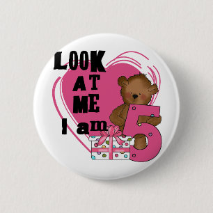 Badge Rond 5 Cm Teddy Bear I'm 5 Anniversaire T-shirts et cadeaux