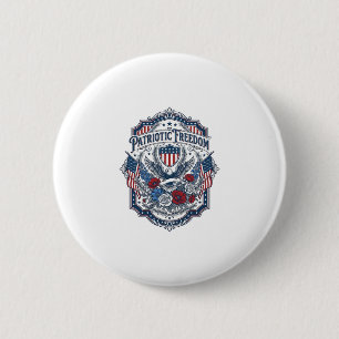 Badge Rond 5 Cm Tee-shirt graphique vectoriel fleuriste patriotiqu