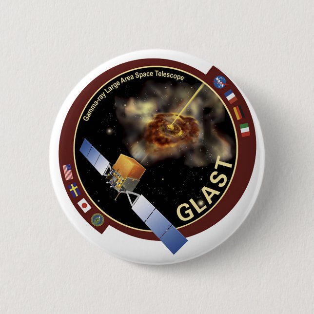 Badge Rond 5 Cm Télescope spatial à grande surface Gamma-ray (GLAS (Devant)