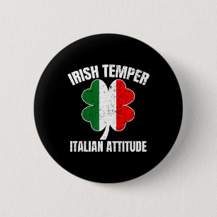 Badge Rond 5 Cm Tempérament Irlandais Attitude Italienne St Patric