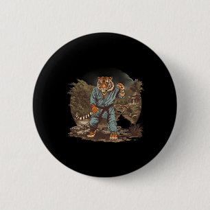 Badge Rond 5 Cm Temple de la pagode du tigre de kickboxing arts ma