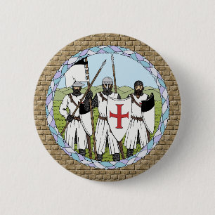Badge Rond 5 Cm Temple des chevaliers médiévaux