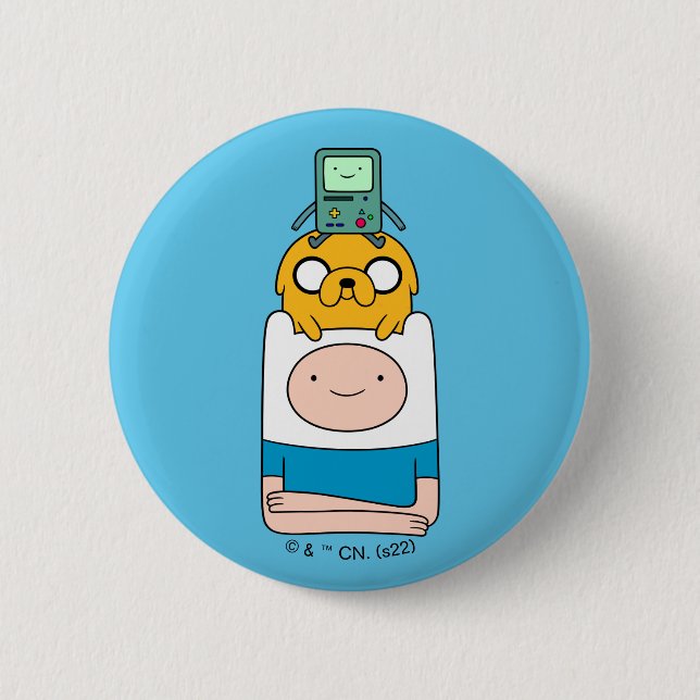 Badge Rond 5 Cm Temps d'aventure | BMO, Jake & Finn (Devant)