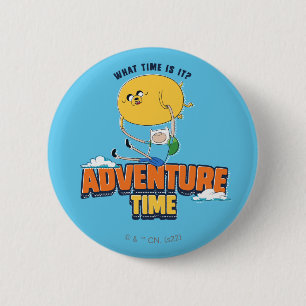 Badge Rond 5 Cm Temps d'aventure Jake Flottant Avec Finn