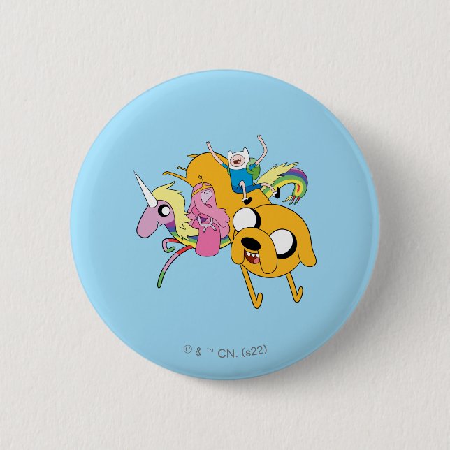 Badge Rond 5 Cm Temps d'aventure | Lady, Bubblegum, Finn & Jake (Devant)