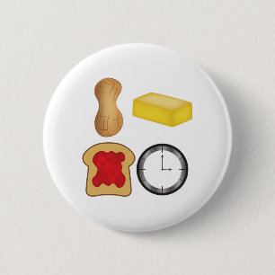 Badge Rond 5 Cm Temps de gelée de beurre d'arachide !