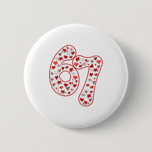 Badge Rond 5 Cm Tendance 6 7 Mème Six Sept Saint-Valentin 6 7