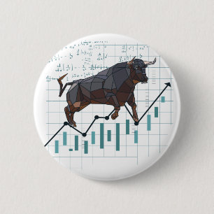 Badge Rond 5 Cm Tendance haussière du marché boursier