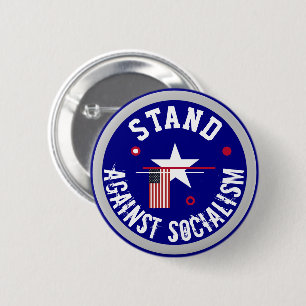 Badge Rond 5 Cm Tenez tête au socialisme